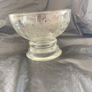 Vintage Nuutajarvi Finland Oiva Toikka Flora Glass Pedestal Dessert Bowl Footed